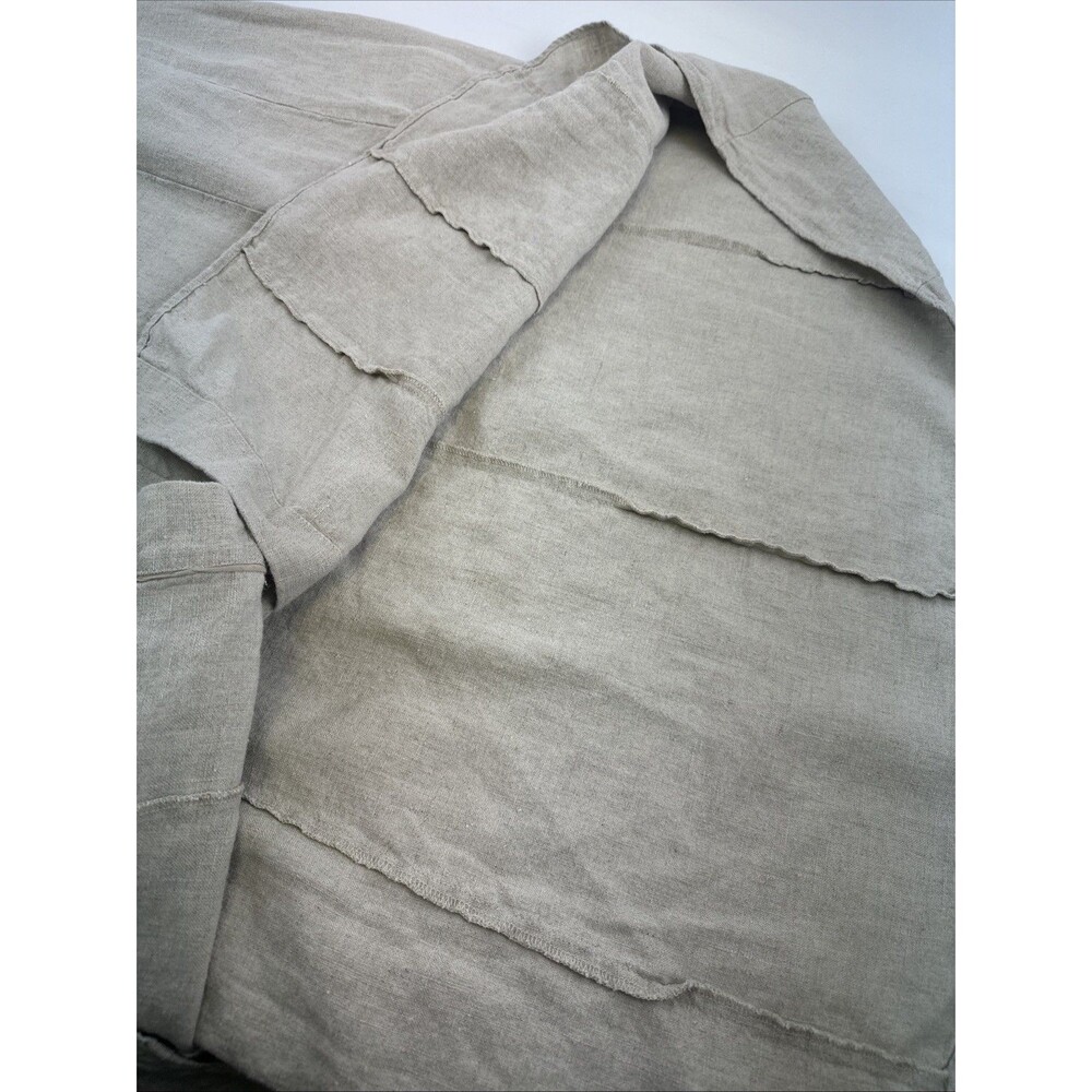 Soft Surroundings Linen Maxi Skirt Button Down Pockets Natural Tan Womens Large - Picture 11 of 12